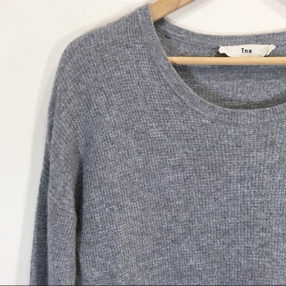 TNA // “Penny” waffle knit crewneck alpaca wool blend sweater - Picture 2 of 4